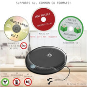 Deluxe Products CD Player Portable with 60 Second Anti Skip, Stereo Earbuds, Includes Aux in Cable and AC USB Power Cable for use at Home or in Car