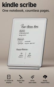 Amazon Kindle Scribe 32GB (newest model) — 11” display with front light, paper-like feel, and no distractions — Write in notebooks, docs, and books. Pen included - Graphite