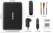Boifun 17.5" Portable DVD Player with 15.6" Large HD Screen, Black | 6-hour Rechargeable Battery, USB/SD Playback, TV Sync, Multiple Disc Formats, High-volume Speaker, for Road Trip and Home Use