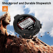 PULIVIA Stopwatch Timer, Digital Stop-Watch for Sports, Black | Multi-function Stopwatch with Single Split/Lap Timing, Button Beep Alarm Clock, Ideal for Coaches Kids PE-teacher