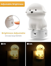 L LOHAS LED Plug in Night Light for Kids, 3D Cute Puppy Night Light | Dusk to Dawn Sensor, RGB+Soft White 3000K Dog Night Light, Christmas Birthday Gift Nightlight for Kids, Room Decor