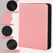 Zofly 9 Pocket Card Binder, Premium Zip Trading Card Binder 540 Cards, Pink | 540 Capacity Side-Loading Card Storage Album in 30 pages, Pink PU Card Collection Binder for Gifts, TCG, MTG, Sport Cards