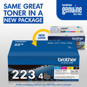 Brother Genuine TN223 4PK, Standard-Yield Toner Cartridge, Four Pack | Includes black, cyan, magenta, yellow cartridges for HL-L3210CW, MFC-L3710CW, MFC-L3770CDW printers