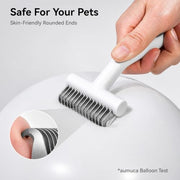 aumuca Undercoat Rake for Dogs, Deshedding & Dematting Comb for Cats, Horse | Dog grooming rake & dog shedding brush in one | Lifts undercoat in a single pass | Gentle on matted hair & sensitive skin