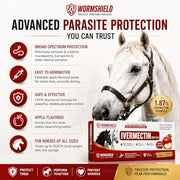 Ivermectin Horse Paste 1.87% – Apple Flavored Oral Horse – 6.08g Tube Treats Horses Up to 1,250 lbs [Pack-3]