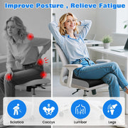 Seat Cushion, Office Chair Cushion, Chair Pad, Large, Black, Large | Memory Foam, Washable Cover, Non-slip Bottom, Portable Handle, for Office, Home and Car