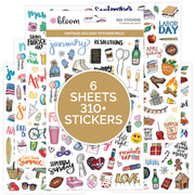 bloom daily planners Holiday Seasonal Planner Sticker Sheets - Vintage Seasonal Sticker Pack - Removable & Repositionable - Over 310 Stickers Per Pack!