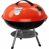 GasOne 14-inch Portable Charcoal Barbecue Grill with Thermometer – Red | 3-Point Locking Lid for Heat Preservation – Dual Venting System – Small Charcoal Grill for Backyard, Camping, Boat