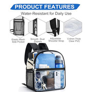 Clear Backpack for Stadium Events Sports Fan Backpack Stadium Bag 12x6x11 | Transparent Security Backpack,Heavy Duty PVC Small Clear Bag for Concerts, Sports,Work,School