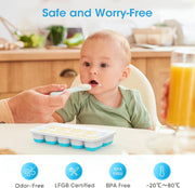 DOQAUS Ice Cube Tray with Lid and Bin,4 Pack Ice Cube Trays for Freezer | Silicone,Stackable. Easy Release Trays with Storage Bin & Scoop. Ideal for Freezer, Kitchen, RV, Cocktail, Coffee.