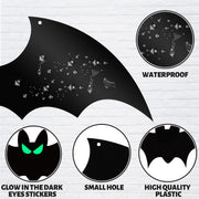 12Pcs Large Halloween Hanging Bats Decorations Outdoor, Flying Bats with Glowing Eyes for Halloween Tree Hanging Decorations Outside