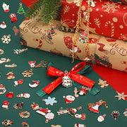 SANNIX 110Pcs 55 Pairs Christmas Charms Gold Enamel Jewelry Pendants for Holiday Xmas Earring Bracelet Necklace Craft Making