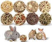 Bunny Rabbit Chew Grass Balls, Rolling Chew Toys for Small Animals (8 Pcs) | Rabbit chew balls, Improving Dental Health, Natural Chew Grass Toys for Rabbits, Guinea Pigs, Chinchillas, Hamsters, Mice