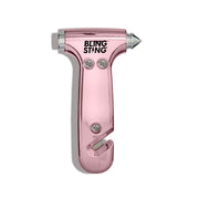 BLINGSTING Safety Hammer - Emergency Automotive Escape Tool with Window Breaker, Seat Belt Cutter & Adjustable Car Visor Strap - Tempered Glass Breaker - Steel Blade - Blush Rose Pink (1 Count)