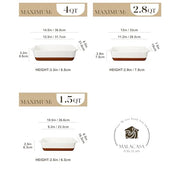 MALACASA Casserole Dishes for Oven, Ceramic Baking Dishes Set of 3, Baking Pan Casserole Dish Set, Rectangular Lasagna Pan Deep with Handles for Baking, Khaki White (14.5''/13''/10.5''), Series TARA