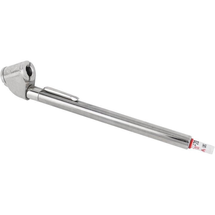 Tire Pencil Pressure Gauge w/Dual Head Air Chuck, 20-120 PSI