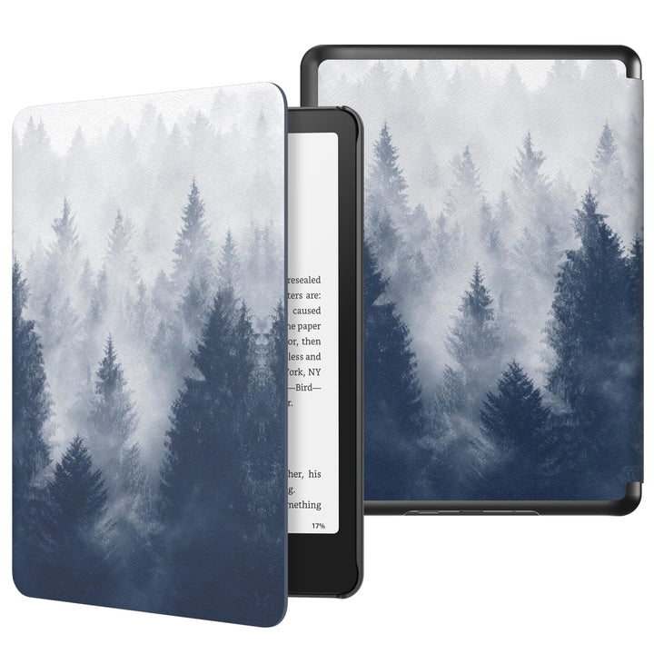 Moko Case for 7" Kindle Paperwhite 12th Gen 2024/Colorsoft,Gray Forest | Lightweight Slim, Leather PU, Protective Shell Cover, Auto Wake/Sleep, for Kindle Colorsoft 1st Generation 2025/2026
