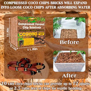 ZeeDix 10LBS Coconut Husk Chip Substrate for Reptiles, 72QT Coco Husk Chips | Organic Coco Coir Chips for Snake Habitat, Reptile Bedding for Ball Python, Tortoises, Geckos, Lizards Terrarium Tanks