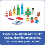 hand2mind Numberblocks MathLink Cubes Advent Calendar, 24 Days of Surprise Gifts and Themed Figures, Christmas Countdown Calendar with Build-in Game Board, Christmas Playset for Girls and Boys Ages 3+