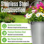 Grip Stainless Steel Bucket (1 Gallon) - Great for Pets, Cleaning, Food Prep - Hang on Fences, Cages, Kennels - Home, Garage, Workshop