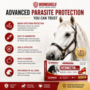 Ivermectin Horse Paste 1.87% – Apple Flavored Oral Horse – 6.08g Tube Treats Horses Up to 1,250 lbs [Pack-3]