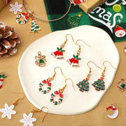 SANNIX 110Pcs 55 Pairs Christmas Charms Gold Enamel Jewelry Pendants for Holiday Xmas Earring Bracelet Necklace Craft Making