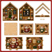 3D Wooden Christmas House Diamond Art Kit, Pearl Rhinestone DIY Ornament | Pearl Ornament, Diamond Painting, Holiday Decor, 3D Design, Adult Craft Kit
