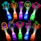 32 Halloween Finger Lights Bulk Party Favors for Kids Goodie Bag Stuffers | Halloween Toys Treats Non Candy Classroom Prizes Trick or Treat Bucket Toys Pinata Fillfer