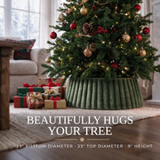 Beautiful Christmas Tree Collar - Modern 29" Velvet Tree Ring | Easy to Set Up Christmas Skirt Enhances Your Holiday Home Decor
