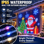 Christmas LED Smart Wall Curtain Net Lights, RGB Animated Outdoor Lights | 400 RGB Leds with App & Remote Control, Animated Effects, Timer, Music Sync and Customizable Christmas Light Displays