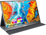 MNN 15.6" FHD 60Hz Portable Monitor USB-C HDMI IPS HDR Gaming Laptop | 15.6" FHD IPS HDR, USB-C one-cable, PC/Mac/Phone/Switch, Smart Case,Laptop , low blue, work&game