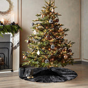 Poise3EHome Black Christmas Tree Skirt, 36 Inch Sequin Tree Skirt | Christmas Halloween New Year Tree Base Decor for Living Rooms Entryways Offices and Covered Patios