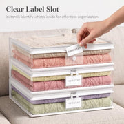 Lifewit 6 Pack Clear Zippered Storage Bags, Plastic Sweater Storage Bags Clothing Organizer for Blankets Linen Sweater Bed Sheet Quilt Clothes (15.7 x 13.8 x 3.9 Inch)
