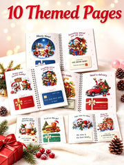 Christmas Gift Card Book for Adults- 5x7 Merry Christmas Giftcard Booklet | Christmas Festive Designs |10 Themed Pages |DIY Spiral Binding |Add Cards, Cash, Coupons | Write-In Notes