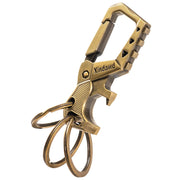 Xindawd Heavy duty metal keychains, Carabiner Clip Keychain with Bottle Opener, 3 Key Rings for Car Keys, Family Present for Men and Women(Bronze-1pcs)