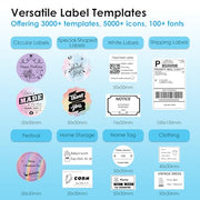 KNAON Bluetooth Thermal Shipping Label Printer, 4x6 Portable Thermal Address Label Printer for Small Business, Compatible with iPhone,Android,Windows,Mac–Works with Etsy Shopify USPS&More, White