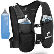 SWIFTVEST Running Phone Holder Vest with 500ml/17oz Water Bottle | Reflective Hydration Vest | Adjustable | Light | 6 Pockets for Running Accessories | Unisex