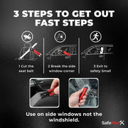 SafeProX 2 in 1 Emergency Escape Tool, Life Saving Car Window Breaker & Seatbelt Cutter - Car Window Hammer for Quick Accident Aid & Safety on The Go with Seat Belt Cutter. (Pack of 2)