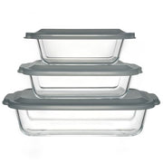 M MCIRCO 6 Piece Extra Deep Glass Baking Dish with Lids, BPA free | Rectangular Glass Bakeware Set, Baking Pans for Lasagna, Casserole Dishes, Microwave, Oven, Freezer, Dishwasher