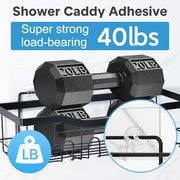 Lsnisni 14 Pack Shower Caddy Adhesive Replacement, Strong Adhesive Hooks, Waterproof Shower Adhesive Strips, No Drilling, for Bathroom Storage Shelves and Kitchen Racks
