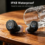 TOZO T10 Wireless Earbuds Powerful Bass Stereo Wireless Charging, APP, IPX8 | Waterproof, 55H Playtime, Ergonomic Design In Ear buds, App Customize EQ, Bluetooth 5.3 Headphones for Work, Travel, Black
