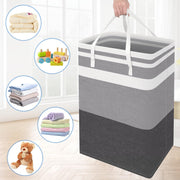 BlissTotes 3-Pack Laundry Basket, Collapsible Laundry Hamper, Grey, 75L | Laundry Clothes Hamper, Hampers for Bedroom, Freestanding Hamper with Handles, Clothes Laundry Basket