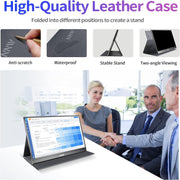MNN 15.6" FHD 60Hz Portable Monitor USB-C HDMI IPS HDR Gaming Laptop | 15.6" FHD IPS HDR, USB-C one-cable, PC/Mac/Phone/Switch, Smart Case,Laptop , low blue, work&game