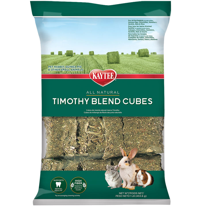 Kaytee Timothy Hay Blend Cubes for Rabbits, Guinea Pigs & Chinchillas | Digestive support. Compressed timothy hay cubes with alfalfa hay. High fiber, guinea pig hay, lower protein