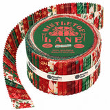 Christmas Jelly Roll Fabric for Quilting, 40 Precut 2.5" x 44" 100% Cotton Fabric Strips | Holiday Quilting Fabric Bundle for Sewing, Christmas Quilt Projects & DIY Crafts (Mistletoe Lane)
