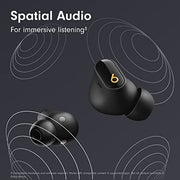 Beats Studio Buds + | True Wireless Noise Cancelling Earbuds, Enhanced Apple & Android Compatibility, Built-in Microphone, Sweat Resistant Bluetooth Headphones, Spatial Audio - Black/Gold
