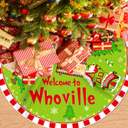 Christmas Tree Skirt Welcome to Tree Skirt 48 Inch | Red and Green Christmas Decorations Xmas Holiday Home Decor