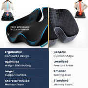 Car Seat Cushion for Driving, Sciatica Pain Relief Car Pillow and Seat Pad | Extra Large Driver Seat Cushion Offers Broad Car-Seat Coverage to Ease Hip and Tailbone Pressure During Long Drives (Black)