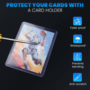200 Card Sleeves Top Loaders for Cards, 3" x 4" Hard Plastic Toploaders | Baseball Card Protectors, Trading Card Holder for Football Sports Cards (100 Toploaders + 100 Penny Sleeves)