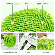 Ordenado 62" Car Wash Brush kit with Long Handle & Scratch-Free Refill Head | Chenille Microfiber Car Wash Mop Mitt, Car Washing Stick, Car Clean Brush Kit, Car Cleaning Supplies for RV Truck Boat, Green